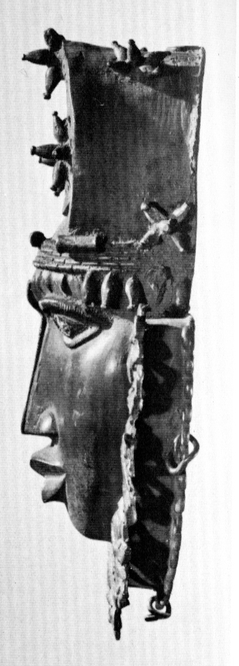 bronze, iron, copper Ornamental mask Profile.