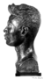 Chinese man profile head. Malvina Hoffman bronze sculpture