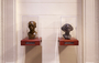 Looking at Ourselves: Rethinking the Sculptures of Malvina Hoffman exhibition, and content.  Includes: overall exhibit. 2 bronze heads outside Hall of Gems.