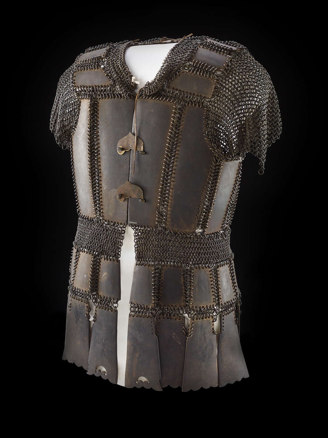 Armor vest, water buffalo horn metal. This armored vest was made and used by the Moro peoples on the island of Mindanao in the Philippines. The horns of carabao water buffalo (Bubalus bubalis carabanesis) were used to form the plates on this armored vest. Carabaos, which arenative to Southeast Asia, are used as draught animals in agriculture throughout the Philippines. [Facebook caption]. (c) Field Museum of Natural History - CC BY-NC 4.0