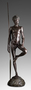 Full-size bronze statue of Nuer Warrior, by Malvina Hoffman.  In PRL, after conservation treatment by Shelley Smith.