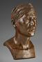 Mayan Man. Bronze sculpture, bust by Malvina Hoffman, after current restoration treatment.