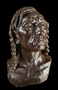 Sioux Man. Bronze sculpture, bust by Malvina Hoffman, after current restoration treatment. Black background