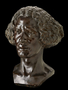 Somali Man. Bronze sculpture, bust by Malvina Hoffman, after current restoration treatment. Black background