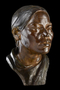 Tibetan Woman.  Bronze sculpture, bust by Malvina Hoffman, after current restoration treatment. Black background