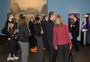 Board of Trustees and VIPs Celebration, in Evolving Planet exhibit, Pete Makovicky and others standing near the Charles Knight painting of Proterozoic era (CK23AT)