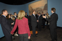 Board of Trustees and VIPs Celebration, in Evolving Planet exhibit, Pete Makovicky and others standing near the Charles Knight painting of Proterozoic era (CK23AT)