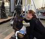 Conservator Allison Cassidy works on Malvina Hoffman sculpture