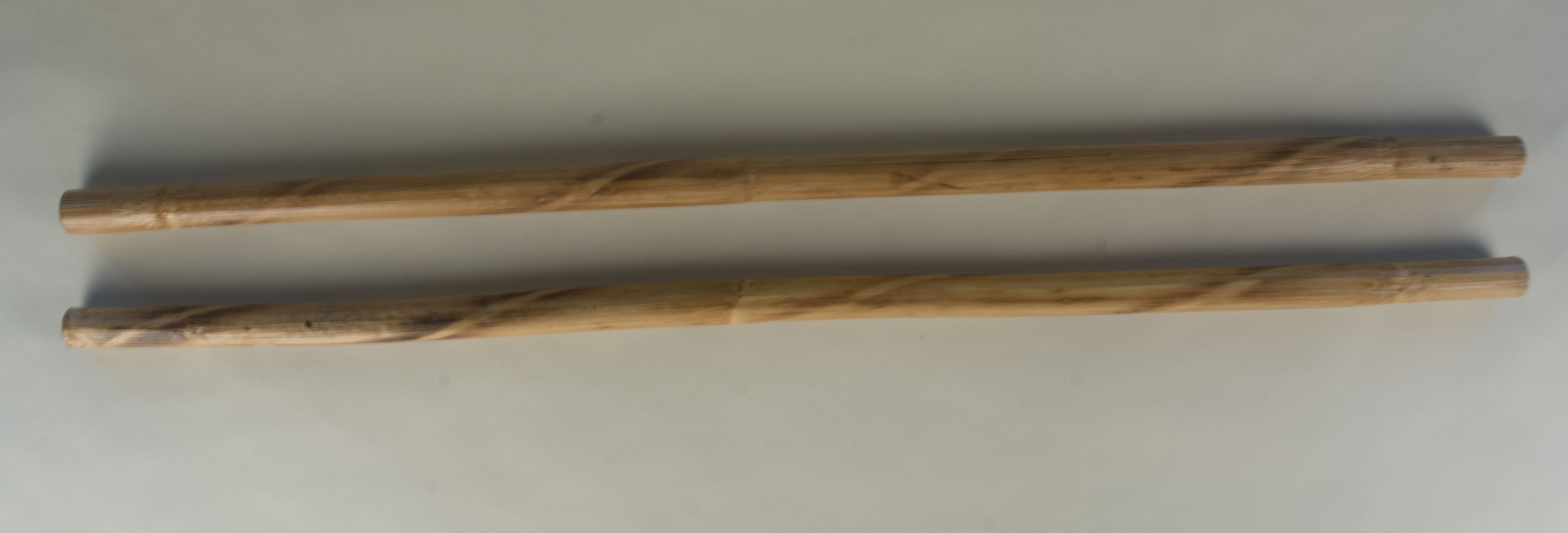 Kali sticks owned by Virginia B. Capulong- front view. Acquired in 2008 from small vendor in Vigan. Rhodessa noted that she is very interested in kali as combat/martial art. She finds the movements graceful. Any views, findings, conclusions, or recommendations expressed in this story do not necessarily represent those of the National Endowment for the Humanities. (c) Field Museum of Natural History - CC BY-NC 4.0