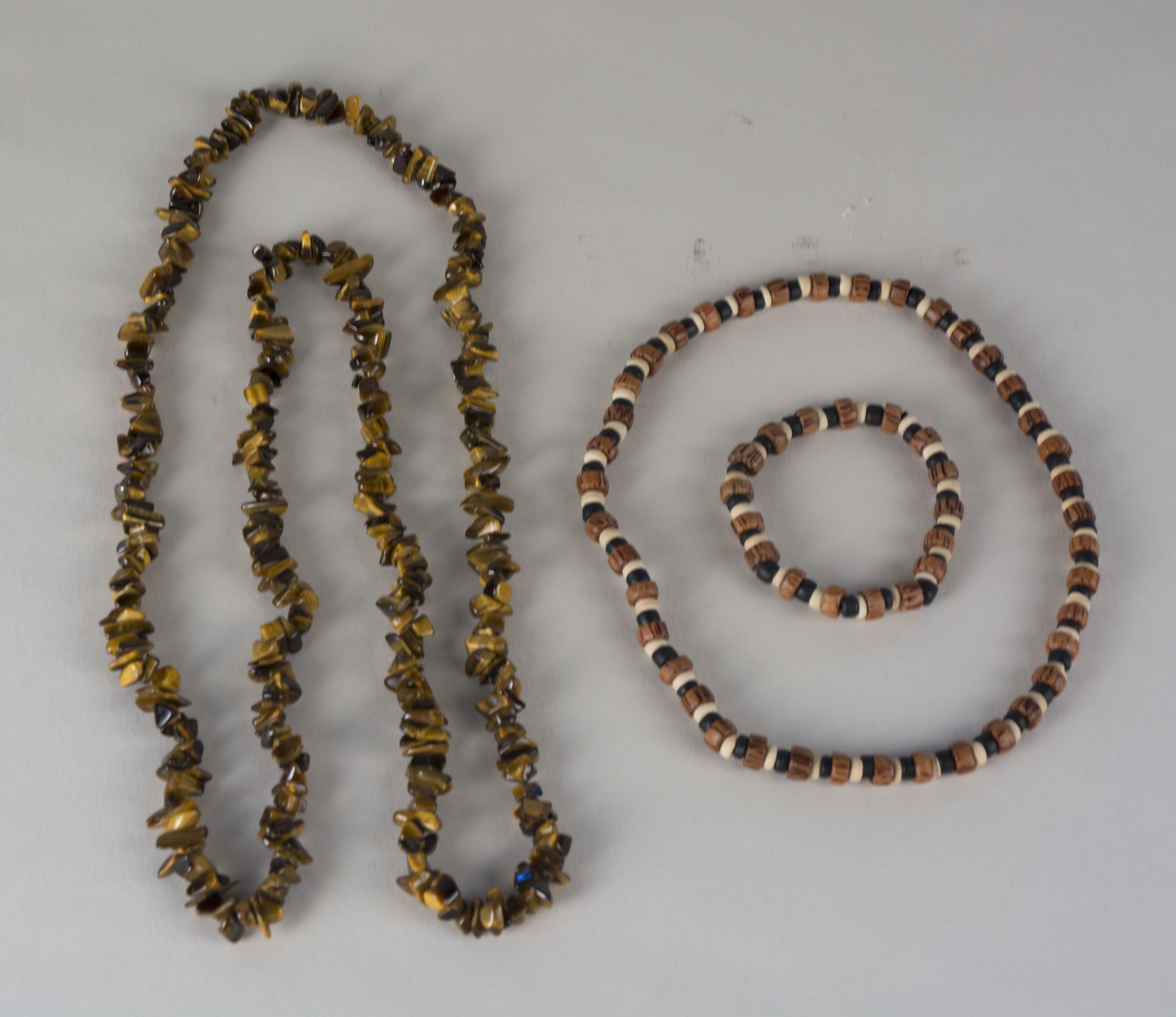Necklaces and Bracelet owned by Necitas TanObjects were a gift from Tan’s niece, Eva Denoman, who is from Iloilo. They were given to Tan in 1975. Tan wears these to match her Filipino-style clothes, which she wears to gatherings. Any views, findings, conclusions, or recommendations expressed in this story do not necessarily represent those of the National Endowment for the Humanities. (c) Field Museum of Natural History - CC BY-NC 4.0
