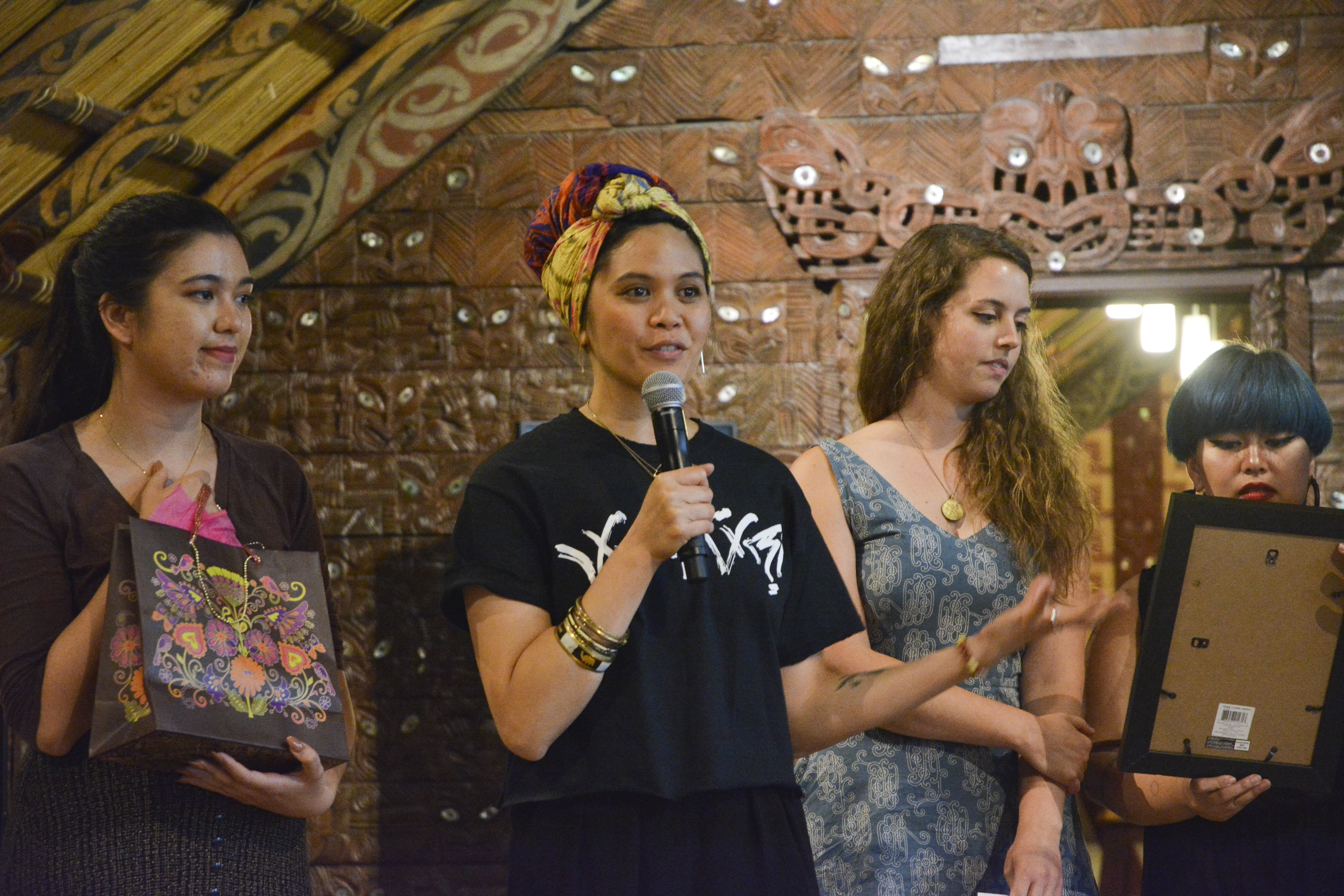 Trisha Martin being recognized for Pamanang Pinoy series.Left to right: Loren Ibach, Trisha Martin, Cassie Pontone, Avigail Bautista (c) Field Museum of Natural History - CC BY-NC 4.0