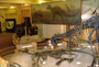 Albertosaurus, Lambeosaurus skeletons, Charles Knight mural of T.rex and Triceratops. Life Over Time hall, DNA to Dinosaurs exhibit Progress Installation  [see Gorgosaurus, Daspletosaurus]