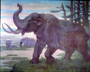 American Mastodons Cenozoic era. Restoration Painting [mural] by Charles R. Knight