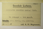 Sweden, A. H. Magnusson 20930 (Accession number: none)