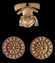 6388, 239153.1-2 6388 metal; gold pendant and discs