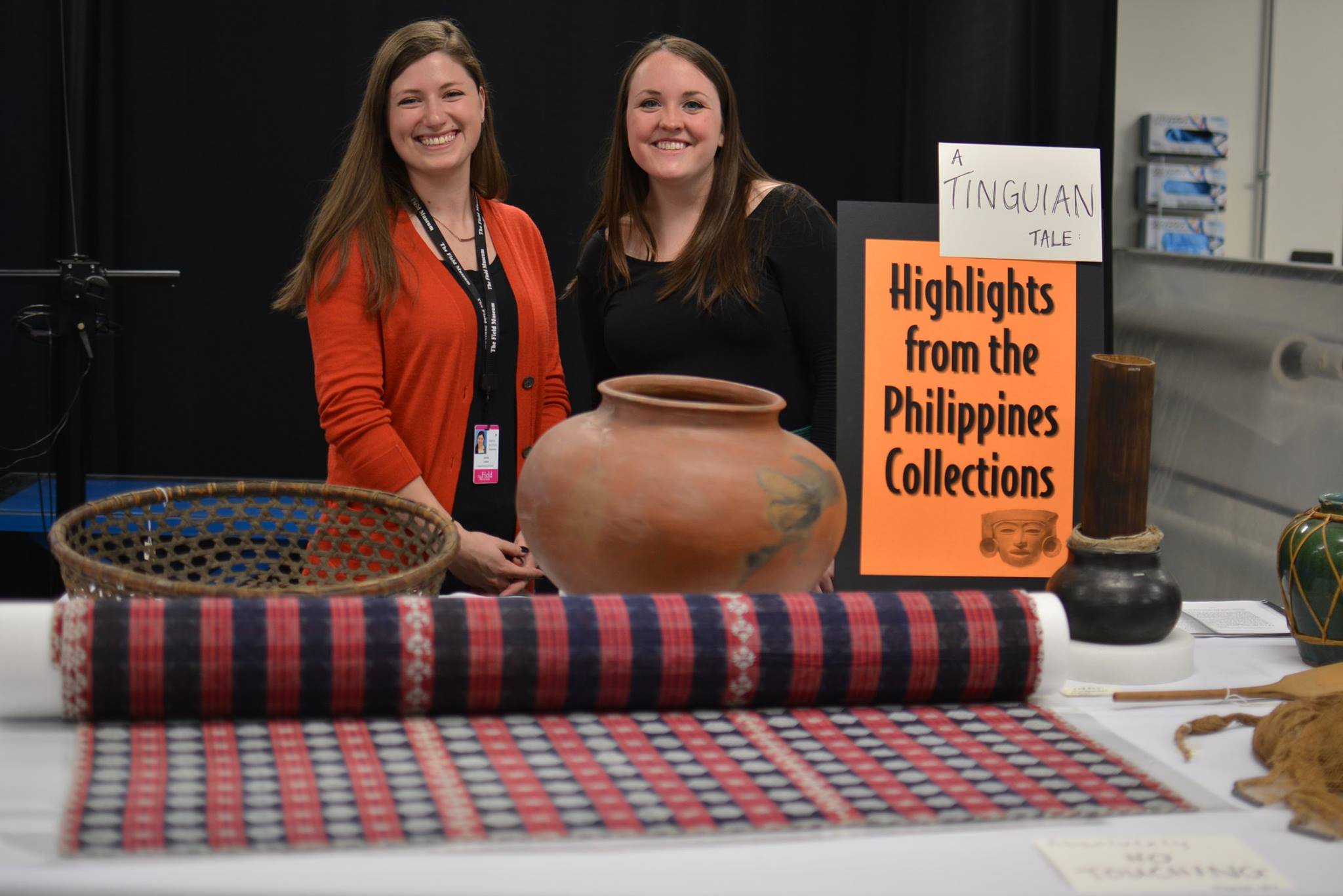 Jamie and Liz pose while staffing the artifact display tables. 