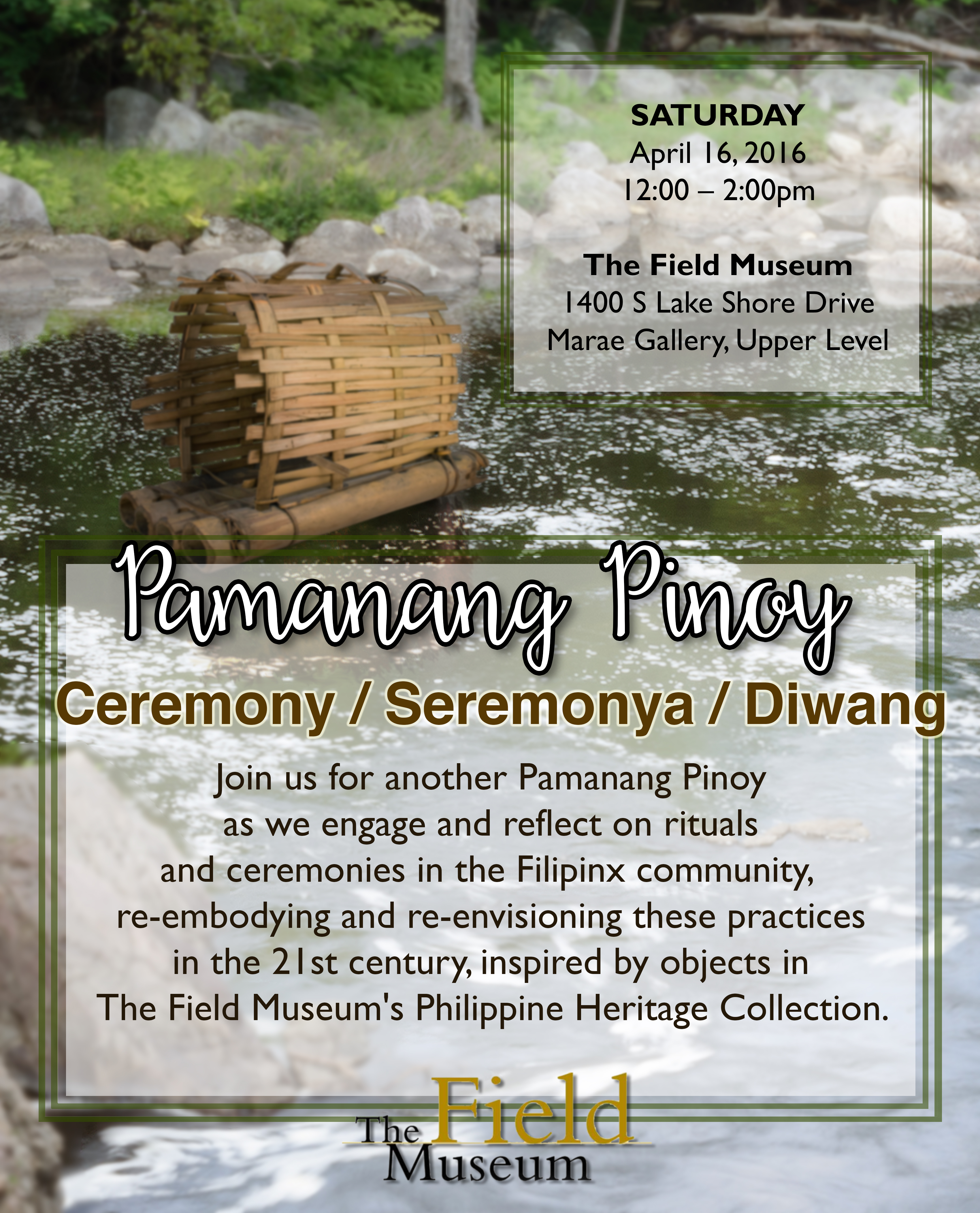 Event flier for Pamanang Pinoy: Ceremony 