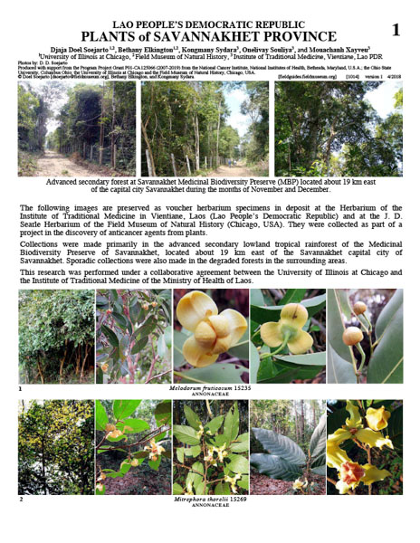 Plantas da província de Savannakhet