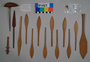 91421 breadfruit wood bailer and paddles for canoe model
