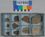 107850 clay (ceramic) vessel fragments (sherds)