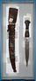 210396 metal; iron sword dagger and leather sheath for dagger