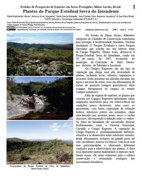 Plantas del Parque Estatal Serra do Intendente