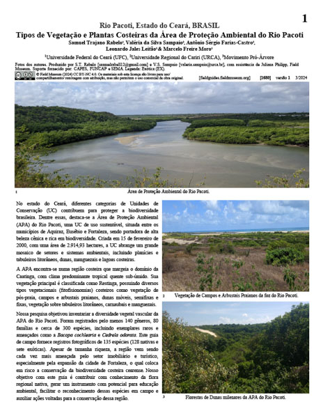 Types of Vegetation and Coastal Plants in the Rio Pacoti Environmental Protection Area
