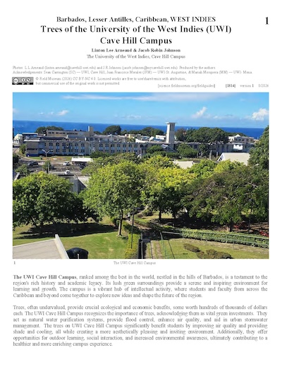 Trees of the University of the West Indies (UWI)
