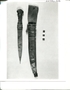 210396.1-.2 metal; iron dagger and leather sheath