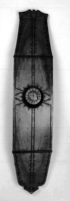 wood shield front view 