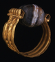 239079: gold, onyx scarab ring