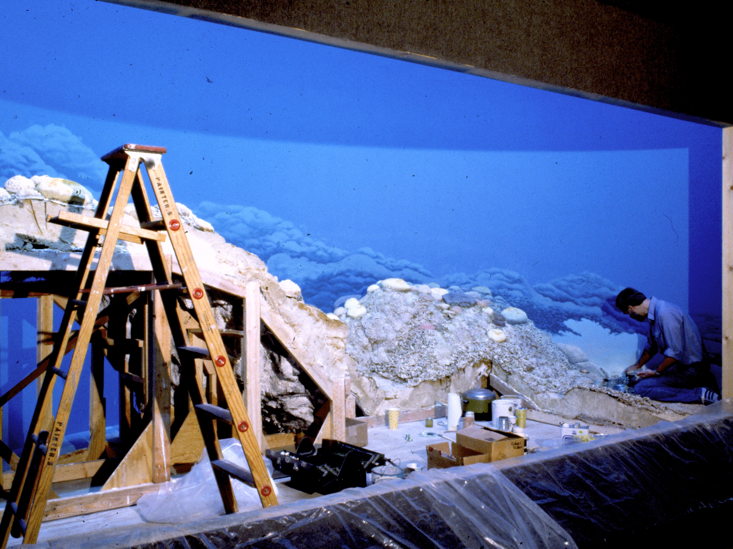 Working on the Milwaukee Public Museum's Silurian reef diorama.